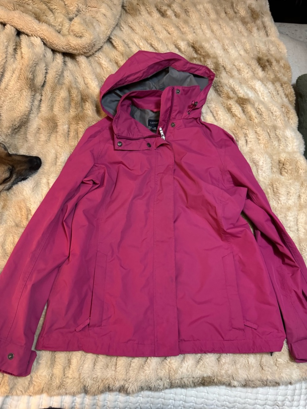 Lands' End Women's Hooded Ski Jacket - Bright Fuchsia